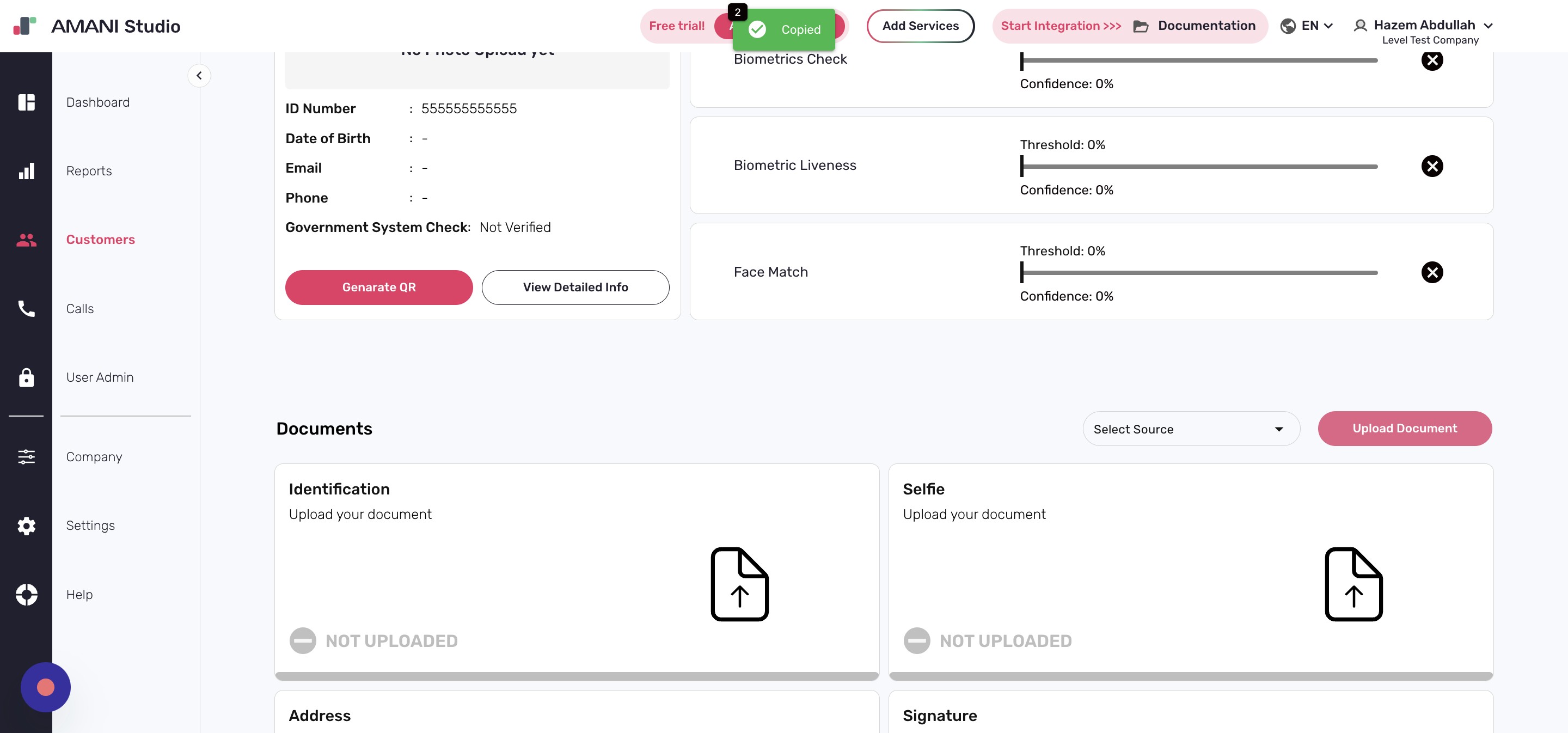 Click Upload Document